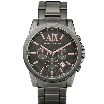 Szary zegarek męski Armani Exchange Outerbanks z bransoletką AX2086