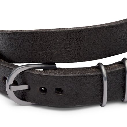 Męska czarna bransoletka skórzana pasek Fossil JF04128793