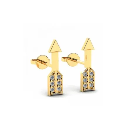 Złote kolczyki strzały strzałki z cyrkoniami A118 • Złoto 585 1.18g