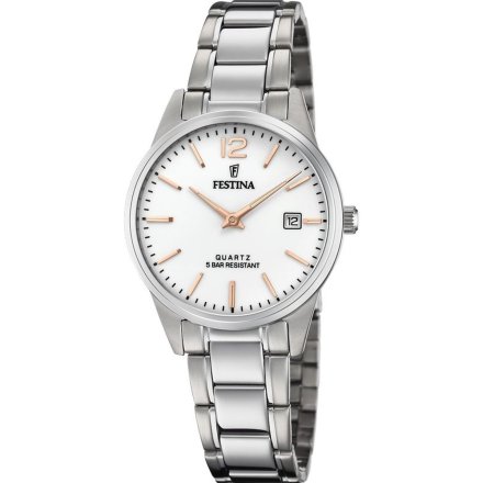 Zegarek Damski Festina z biała tarcza na bransolecie 20509/2 Classic 