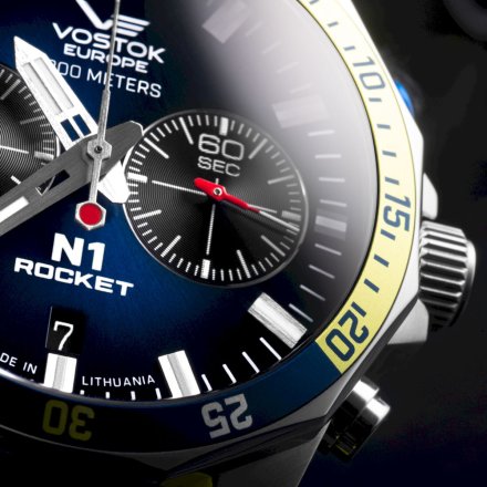 Zegarek Męski Vostok Europe Rocket N-1 Chrono granatowy z bransoletką 6S21-225A708B