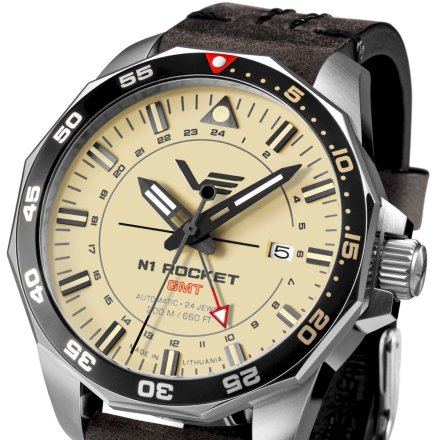 Zegarek Męski Vostok Europe Rocket N-1 Automatic GMT brązowy NH34-225A713