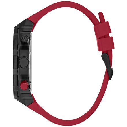Czarny zegarek Guess Exposure na czerwonym pasku GW0325G3
