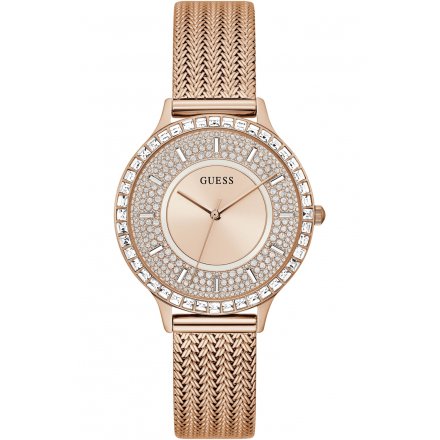 Różowy zegarek Guess Soiree z kryształkami GW0402L3