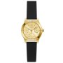 Złoty zegarek damski Guess Piper z kryształkami i paskiem GW0451L1