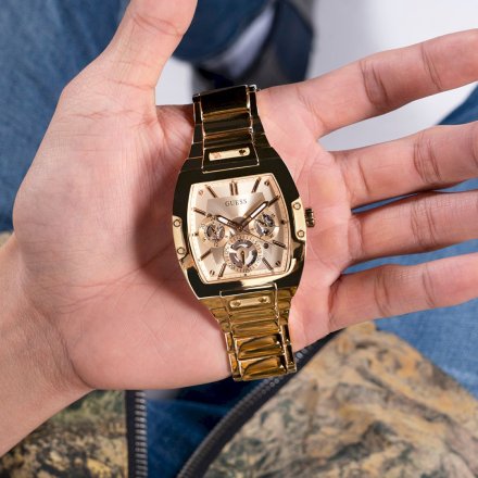 Złoty zegarek Męski Guess Phoenix z bransoletą GW0456G2