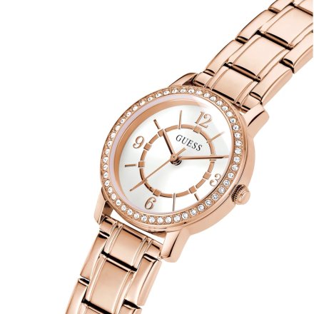 Różowozłoty zegarek Guess Melody z bransoletą GW0468L3