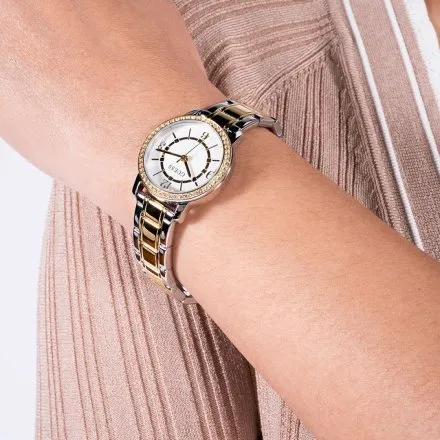 Dwukolorowy zegarek Guess Melody z bransoletą GW0468L4