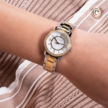 Dwukolorowy zegarek Guess Melody z bransoletą GW0468L4