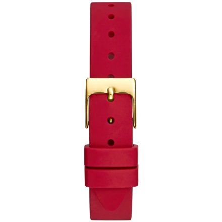 Złoty zegarek Guess Melody z czerwonym paskiem GW0469L1