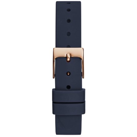 Różowozłoty zegarek Guess Melody z granatowym paskiem navy GW0469L2