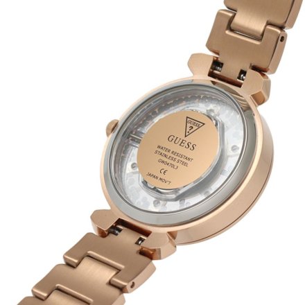 Różowozłoty zegarek Guess Clear prześwitujący GW0470L3