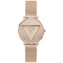 Różowozłoty zegarek damski Guess Iconic z bransoletką i kryształkami GW0477L3