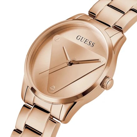 Różowy zegarek damski Guess Emblem z bransoletą GW0485L2