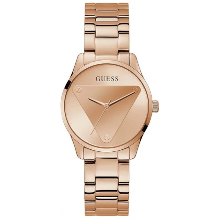 Różowy zegarek damski Guess Emblem z bransoletą GW0485L2