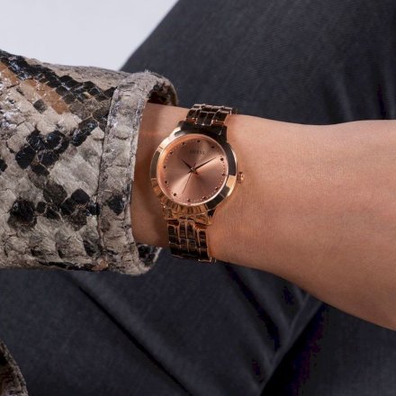 Różowozłoty zegarek damski Guess Chelsea z bransoletką W0989L3