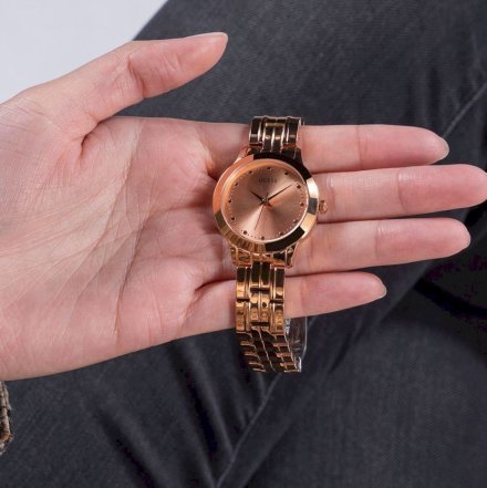 Różowozłoty zegarek damski Guess Chelsea z bransoletką W0989L3