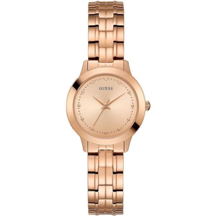 Różowozłoty zegarek damski Guess Chelsea z bransoletką W0989L3