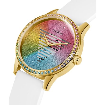 Kolorowy zegarek damski Guess Unity z białym paskiem GW0589L1