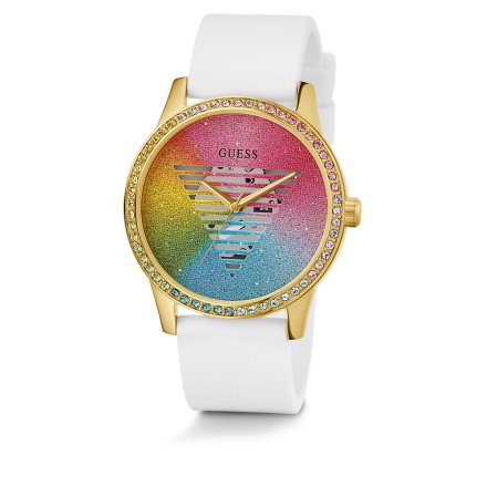 Kolorowy zegarek damski Guess Unity z białym paskiem GW0589L1