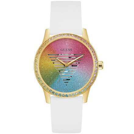 Kolorowy zegarek damski Guess Unity z białym paskiem GW0589L1