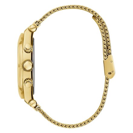 Złoty zegarek męski Guess Continental z bransoletką mesh GW0582G2