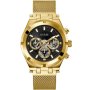 Złoty zegarek męski Guess Continental z bransoletką mesh GW0582G2