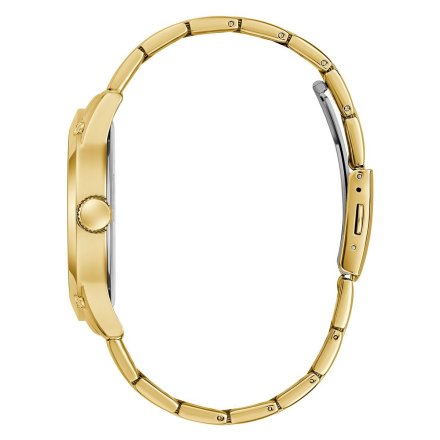 Złoty zegarek męski Guess Crescent z zieloną tarczą GW0574G2