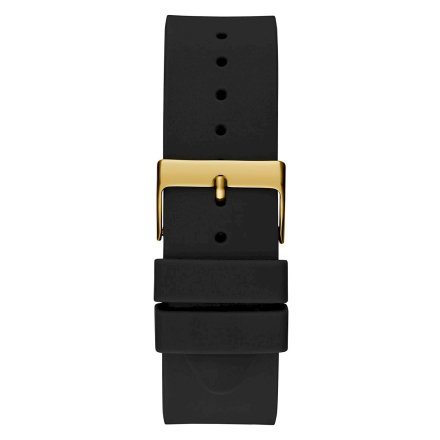 Złoty zegarek Guess Max z czarną tarczą i czarnym paskiem GW0494G2