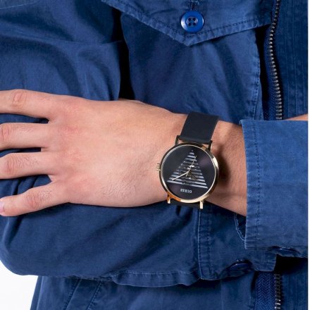 Złoty zegarek Guess Idol z czarnym paskiem GW0503G1