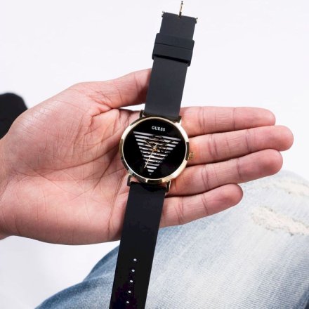 Złoty zegarek Guess Idol z czarnym paskiem GW0503G1