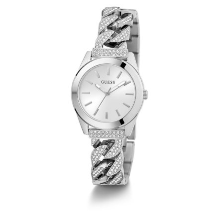Srebrny zegarek Guess Serena na bransolecie łańcuszku GW0546L1