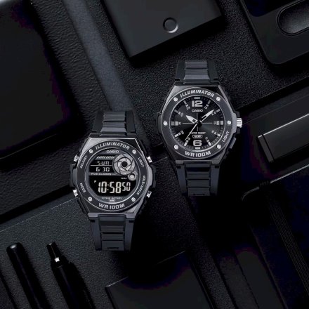 Czarny zegarek Casio Sport z paskiem MWA-100HB-1AVEF