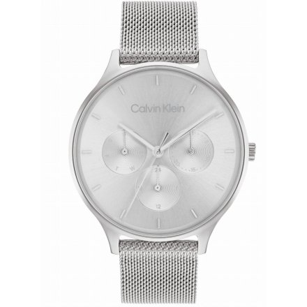 Zegarek damski Calvin Klein Timeless Mesh MF ze srebrną bransoletką 25200104