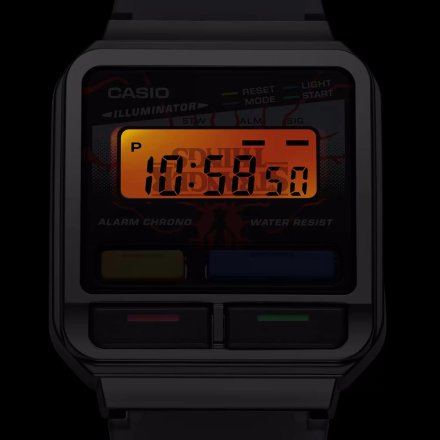 Grafitowy zegarek Casio Stranger Things Vintage w stylu Retro A120WEST-1AER