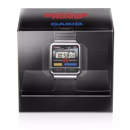 Grafitowy zegarek Casio Stranger Things Vintage w stylu Retro A120WEST-1AER