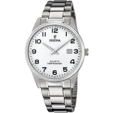 Zegarek Męski Festina na bransolecie z biała tarcza F20511/1 Classic 