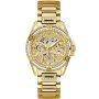 Złoty zegarek damski Guess Queen z kryształkami GW0464L2