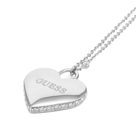 Srebrny naszyjnik Guess z zawieszką serce GUESS FALLING IN LOVE JUBN02230JW