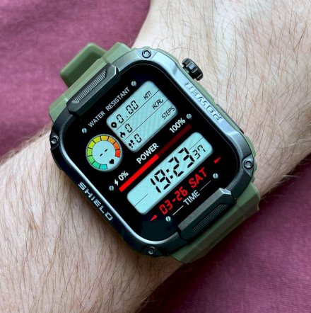 Smartwatch z funkcją rozmowy wojskowy Rubicon RNCF07 SMARUB217