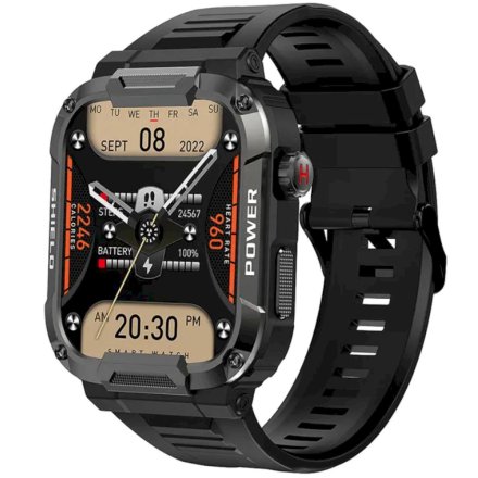 Smartwatch z funkcją rozmowy czarny wojskowy Rubicon RNCF07 SMARUB216