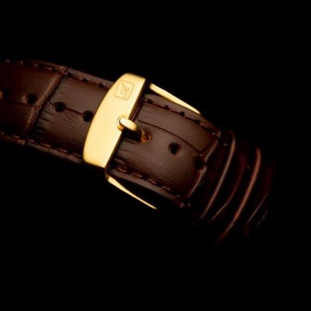 Męski zegarek Adriatica Super de Luxe złoty z brązowym paskiem A8339.1B51Q