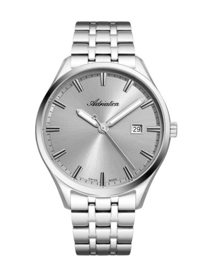 Szwajcarski zegarek męski Adriatica ze srebrna tarczą A8330.5117Q