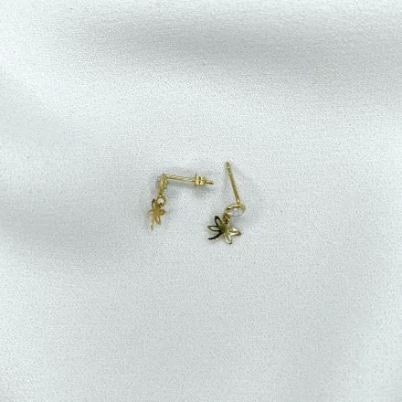 Złote kolczyki kryształ i ważka • Złoto 585 0.91 g