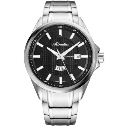 Szwajcarski zegarek męski Adriatica z czarną tarczą A8321.5114Q