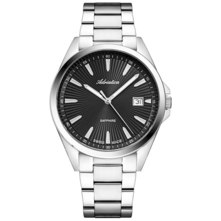 Szwajcarski zegarek męski Adriatica z czarną tarczą  A8332.5116Q
