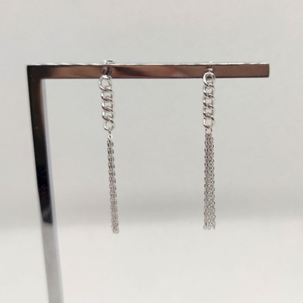 Srebrne wiszące kolczyki łańcuchy GR28 • Srebro 925