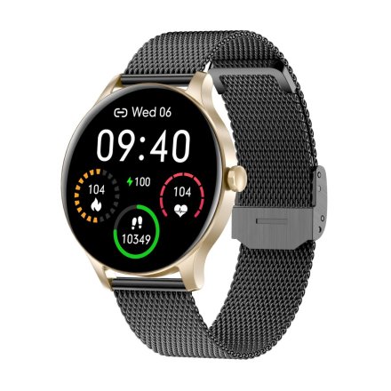 Smartwatch Garett Classy złoto-czarny stalowy 5904238483800