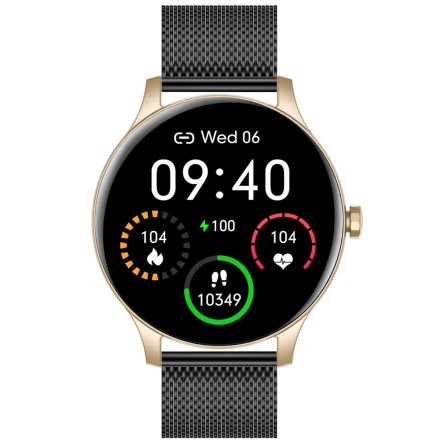 Smartwatch Garett Classy złoto-czarny stalowy 5904238483800