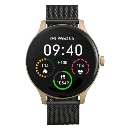 Smartwatch Garett Classy złoto-czarny stalowy 5904238483800